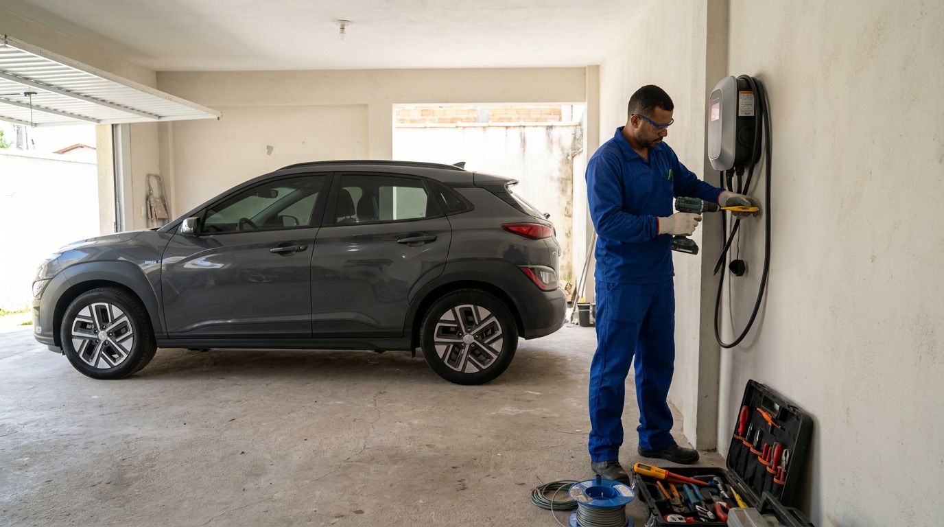 Instalacao de carregador de carro eletrico em Brasília‑DF