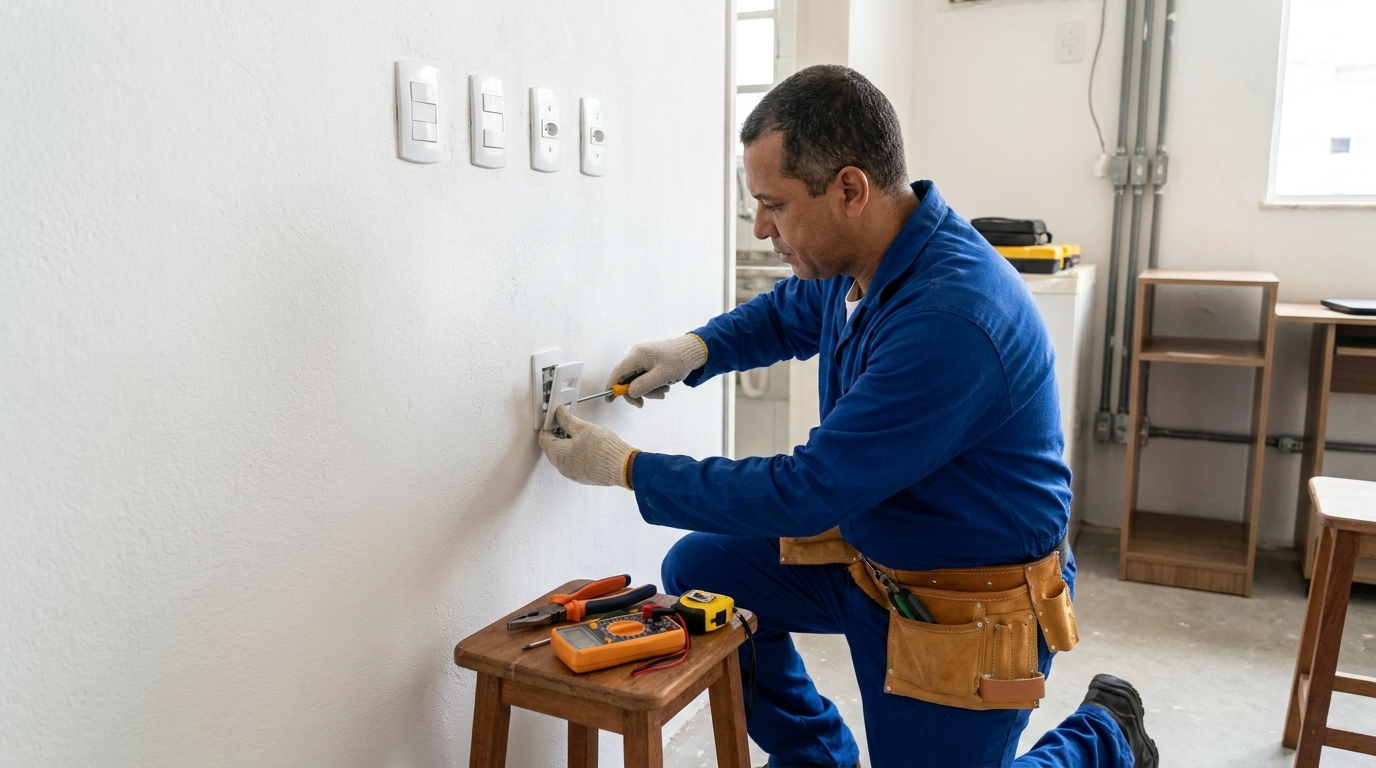 Instalacao de tomada e interruptor profissional em Brasília‑DF